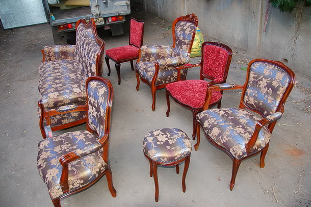 Бауманская - обшивка стульев, материал рококо