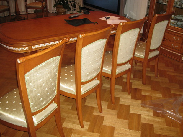 Волжская - перетяжка стульев, материал лен