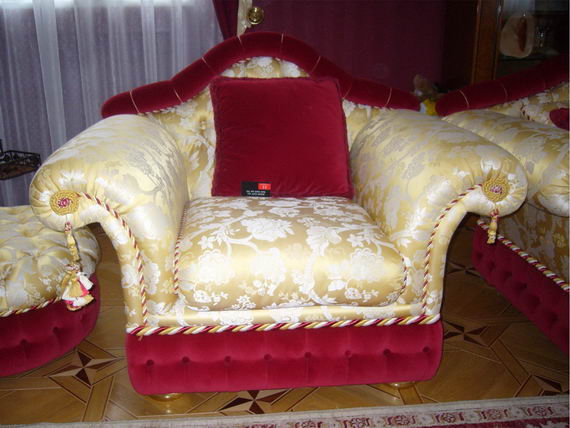 Ясенево - перетяжка стульев, материал рококо