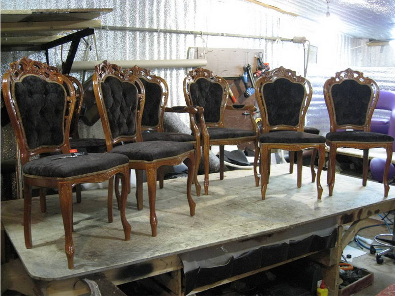 Старокаширское шоссе - реставрация стульев, материал лен