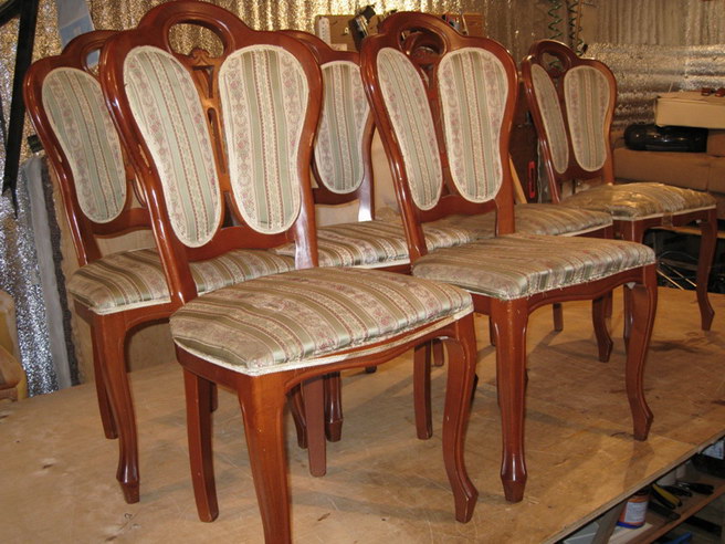 Андроновка - реставрация стульев, материал нубук